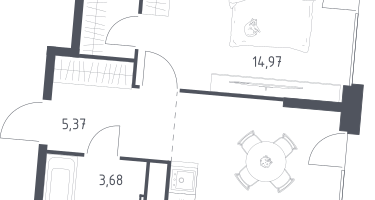 1-к. квартира, 39&nbsp;м²