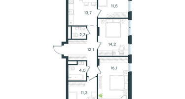 4-к. квартира, 86&nbsp;м²