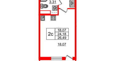 Студия, 24 м²