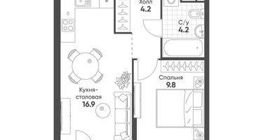 1-к. квартира, 35&nbsp;м²