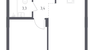 Студия, 33&nbsp;м²