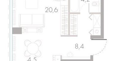 Студия, 39 м²