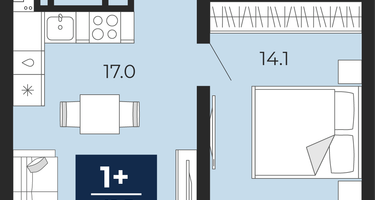 1-к. квартира, 42&nbsp;м²