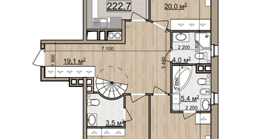 3-к. квартира, 222&nbsp;м²