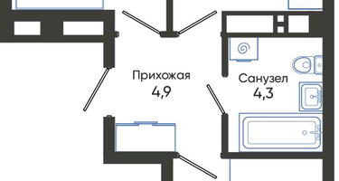 2-к. квартира, 48&nbsp;м²