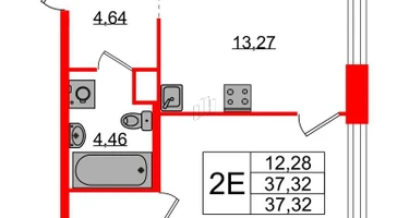 1-к. квартира, 37&nbsp;м²