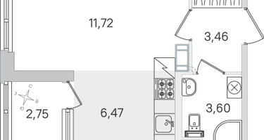 Студия, 26&nbsp;м²