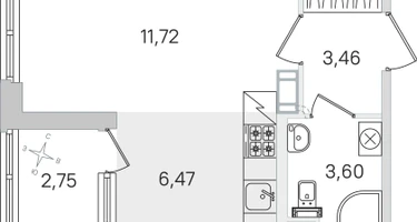 Студия, 26&nbsp;м²