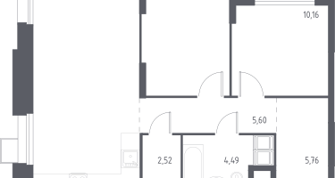 2-к. квартира, 65&nbsp;м²