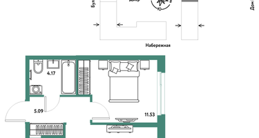 2-к. квартира, 40&nbsp;м²