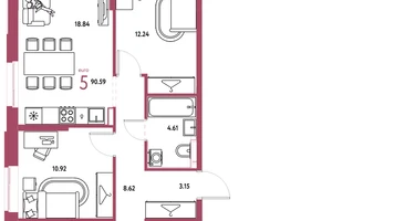 5-к. квартира, 90 м²
