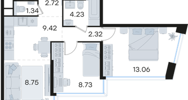 2-к. квартира, 51&nbsp;м²