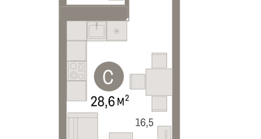 Студия, 28&nbsp;м²