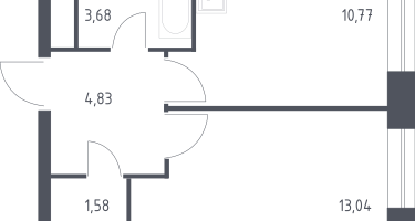 1-к. квартира, 32&nbsp;м²