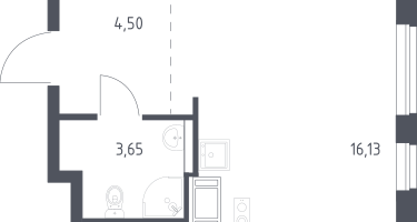 Студия, 24&nbsp;м²