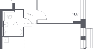 Студия, 38&nbsp;м²