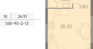 Студия, 26 м²