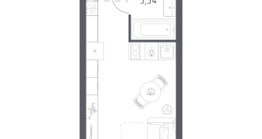 Студия, 22&nbsp;м²
