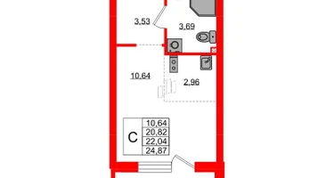 Студия, 22&nbsp;м²