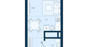 Студия, 28&nbsp;м²