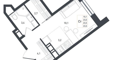 Студия, 25 м²