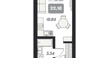 Студия, 22&nbsp;м²