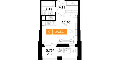 Студия, 26&nbsp;м²