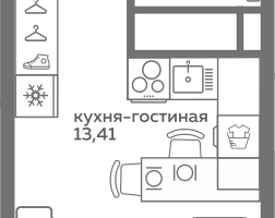 Студия, 20 м²