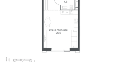Студия, 35 м²