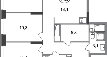 3-к. квартира, 74&nbsp;м²