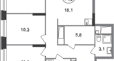 3-к. квартира, 74&nbsp;м²