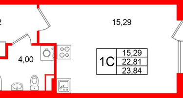 Студия, 22&nbsp;м²