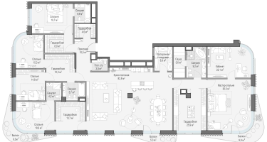 5-к. квартира, 328 м²