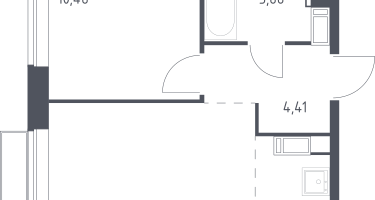 Студия, 36&nbsp;м²