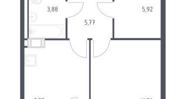 1-к. квартира, 36&nbsp;м²