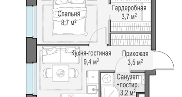 1-к. квартира, 28&nbsp;м²