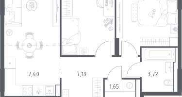 Студия, 50&nbsp;м²