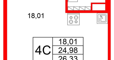 Студия, 24&nbsp;м²