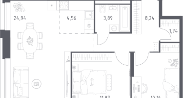 Студия, 65&nbsp;м²