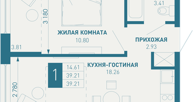 1-к. квартира, 40 м²