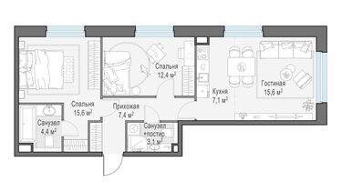 3-к. квартира, 65&nbsp;м²