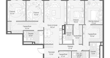 3-к. квартира, 187 м²