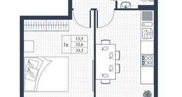 1-к. квартира, 32&nbsp;м²