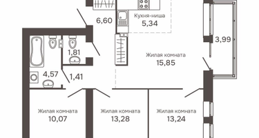 4-к. квартира, 74&nbsp;м²