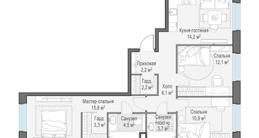 3-к. квартира, 75 м²