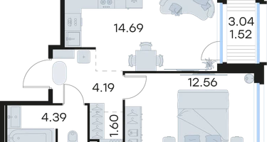 1-к. квартира, 38&nbsp;м²