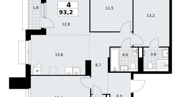 4-к. квартира, 93 м²