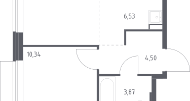Студия, 34&nbsp;м²