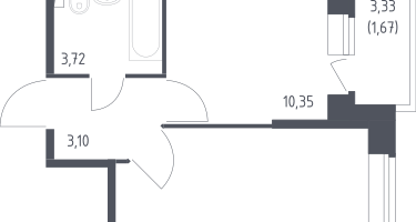 1-к. квартира, 31&nbsp;м²