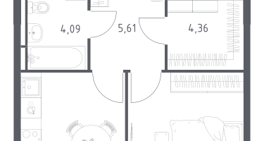 1-к. квартира, 35&nbsp;м²